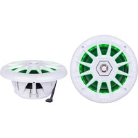Main product image for BOSS MRGB65 6.5" 2-Way 200W Full Range Marine Speaker with RGB LEDs Pair White 265-4087